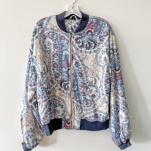 Free People‎ Silky Padded Bomber Jacket